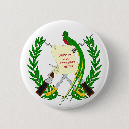 ボタングアテマラの紋章付き外衣 缶バッジ (正面)