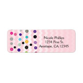 ボタンシャワーとしてかわいい招待状住所 シール (正面)