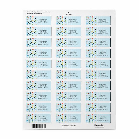 ボタンシャワーとしてかわいい招待状住所 シール (フルシート)