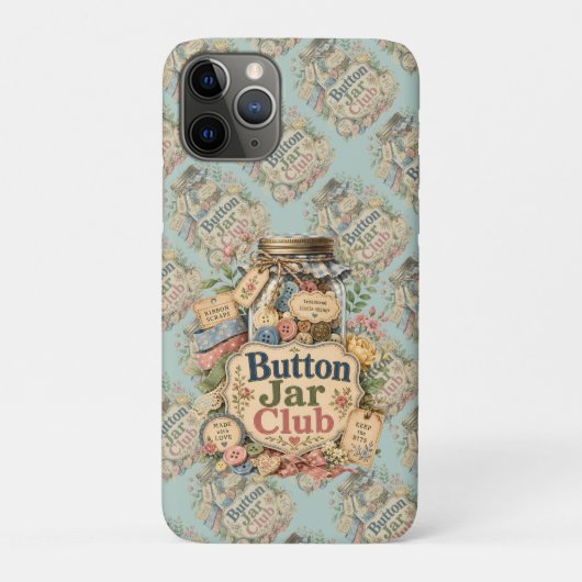 ボタンジャー倶楽部 カントリーロコ コラージュ ミシン Case-Mate iPhoneケース (裏)
