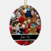 ボタンジンジャーブレッドマンクリスマスツリー セラミックオーナメント (右)