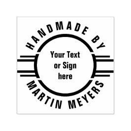 ボタンストライプのオプション+テキスト、ロゴ、または署名 セルフインキングスタンプ