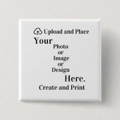 ボタンデザインまたは写真のアップロード 缶バッジ (正面)