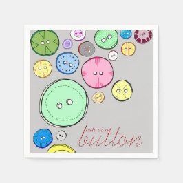 ボタンデジタルカラフルイラストレーション スタンダードカクテルナプキン