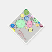 ボタンデジタルカラフルイラストレーション スタンダードカクテルナプキン (角)