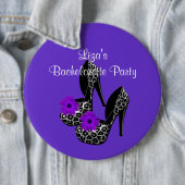 ボタンバチェロレッテパープルヒョウ靴 缶バッジ (インサイチュ)