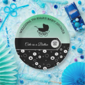 ボタンパーソナライズされた式の赤ちゃんシャワーがとてもかわいい ペーパープレート (パーティー)