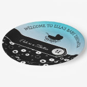 ボタンパーソナライズされた式の赤ちゃんシャワーがとてもかわいい ペーパープレート (アングル)