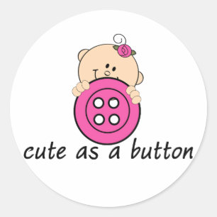 ボタンピンクとしてかわいい ラウンドシール