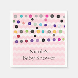 ボタンピンクの赤ちゃんシャワーパーティー スタンダードカクテルナプキン