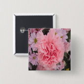 ボタンピンクカーネーション美しい 缶バッジ (正面&裏面)