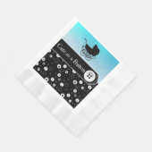 ボタンブルーとブラックベイビーシャワーがとてもかわいい 縁ありランチョンナプキン (角)