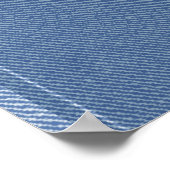 ボタンブルーのデニム赤ちゃんシャワーがかわいい ポスター (角)