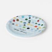 ボタンブルーの赤ちゃんシャワーパーティー ペーパープレート (アングル)