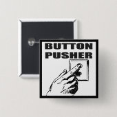 ボタンプッシャーおもしろいTシャツギフト 缶バッジ (正面&裏面)