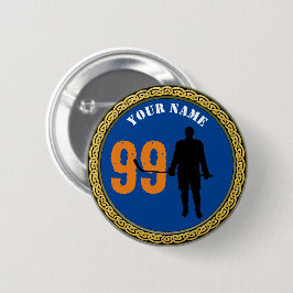 ボタンホッケープレーヤー – 名前と番号の追加 缶バッジ