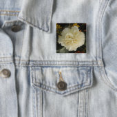 ボタンホワイトカーネーション美しい 缶バッジ (インサイチュ)