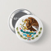 ボタンメキシコの紋章付き外衣 缶バッジ (正面&裏面)