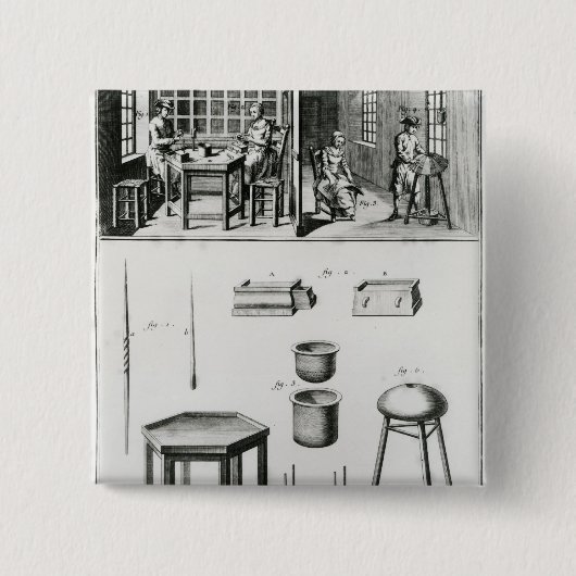 ボタンメーカー及びレースメーカー 缶バッジ (正面)