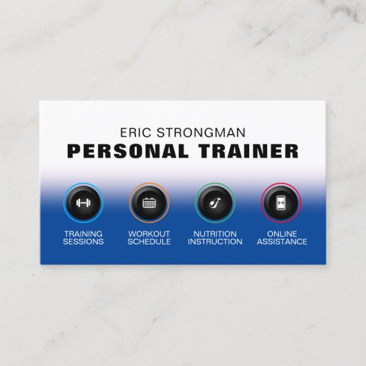 ボタンモダンスタイルフィットネス名刺 名刺 (正面)