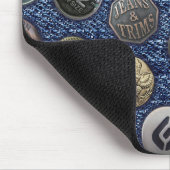 ボタンモダン付きの青いジーンズを取り付ける マウスパッド (コーナー)