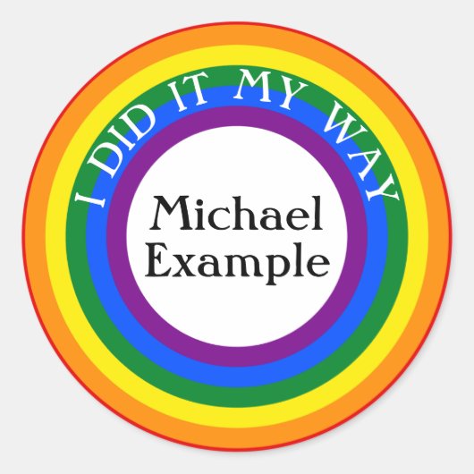 ボタンリングや輪レインボー1 +あなたのバックガー。&文字 ラウンドシール (正面)