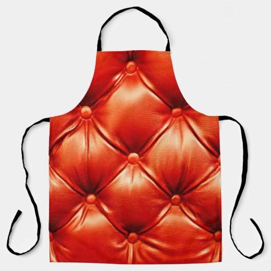 ボタン付きの美しい革張りのソファ エプロン (正面)