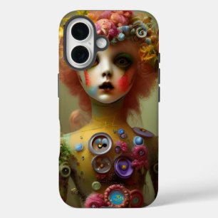 ボタン付き不気味な人形ハロウィーン iPhone 16ケース