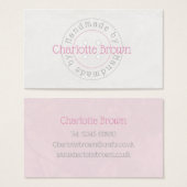 ボタン付き手作り商品名刺 (正面&裏面)