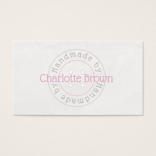 ボタン付き手作り商品名刺 (正面)