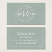 ボタン付き手作り商品名刺 (正面&裏面)