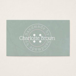 ボタン付き手作り商品名刺