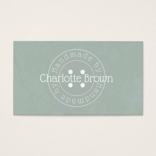 ボタン付き手作り商品名刺 (正面)