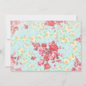 ボタン写真のように可愛い最初の1歳の誕生日の女の子 招待状 (裏面)