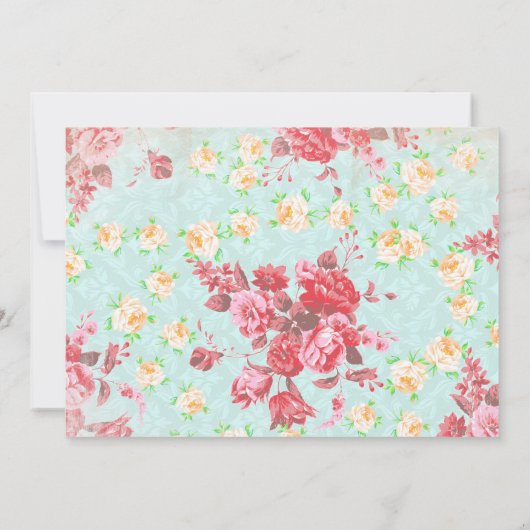 ボタン写真のように可愛い最初の1歳の誕生日の女の子 招待状 (裏面)