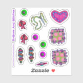 ボタン及びステッチ裁縫テーマ シール (シート)