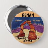 ボタン名タグ。赤い岩の岩 缶バッジ (正面&裏面)