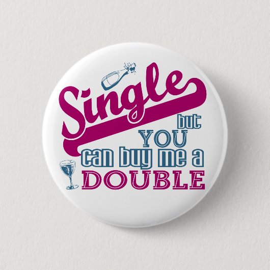 ボタン独身の 缶バッジ (正面)