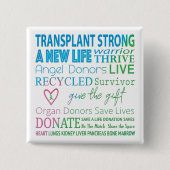 ボタン移植の強力な臓器提供認識度 缶バッジ (正面)