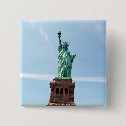 ボタン自由の女神 缶バッジ (正面)