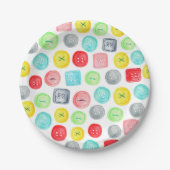 ボタン誕生日パーティー紙プレート ペーパープレート (正面)