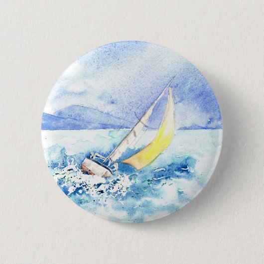 ボタン「に」かかとで蹴られて 缶バッジ (正面)