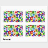 ボタン～よくステッカーを貼る 長方形シール (シート)