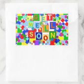 ボタン～よくステッカーを貼る 長方形シール (バッグ)