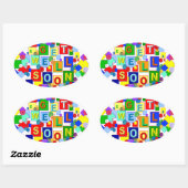 ボタン～よく楕円ステッカーを取得する 楕円形シール (シート)