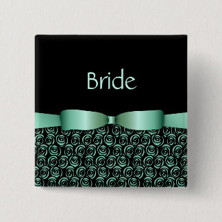 ボタン-アクアマリン--を結婚する100つのロゼット 缶バッジ