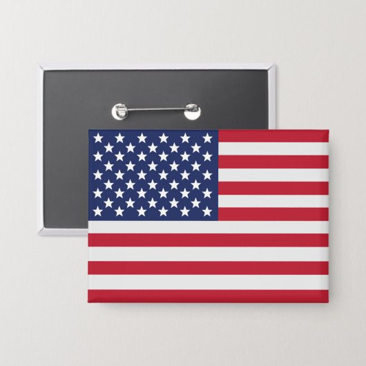 ボタン「アメリカ国旗 スター ストライプ 愛国 アメリカ」 缶バッジ (正面/裏面)