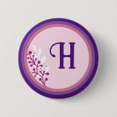 ボタン – イニシャルの追加 – 紫 缶バッジ (正面)