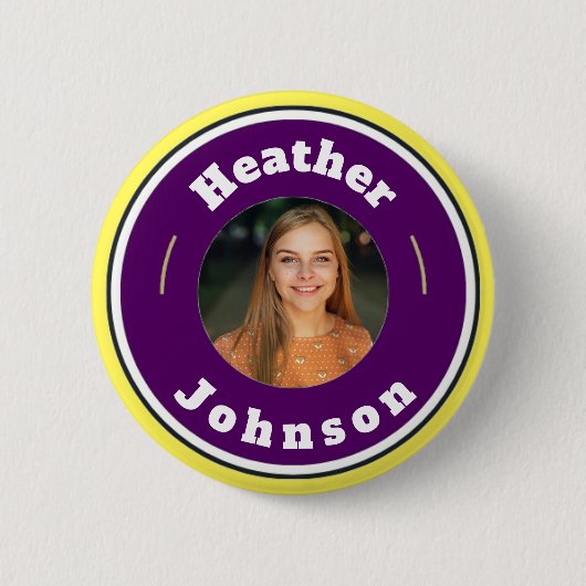 ボタン – カスタムパーソナライズされた(名前と写真の追加) 缶バッジ (正面)