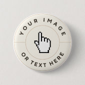 ボタン – カスタム文字（イメージの追加） 缶バッジ (正面)